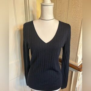 Banana Republic Navy V-Neck Knit Top